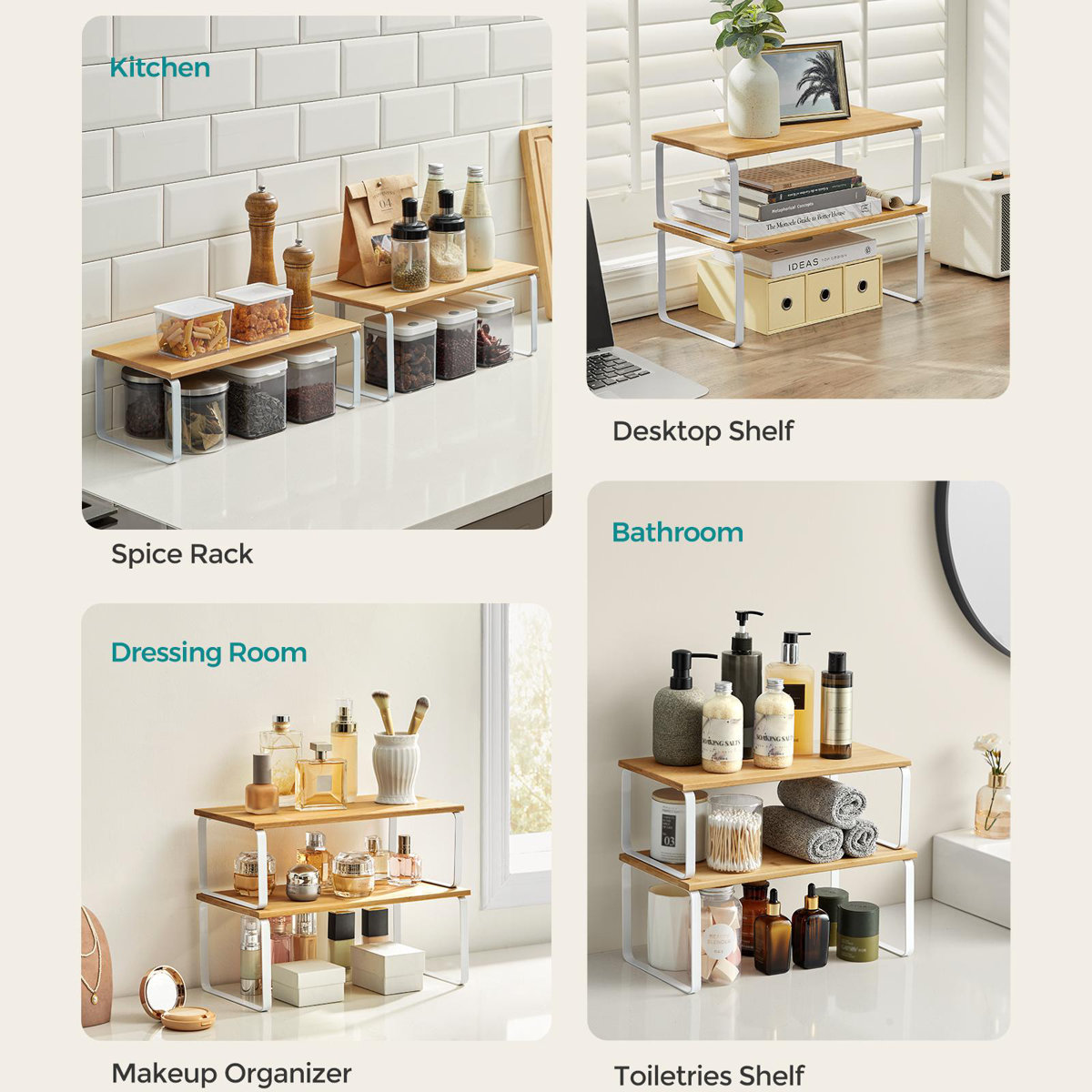 Stackable Cabinet Organizer Shelf (Set of 2)